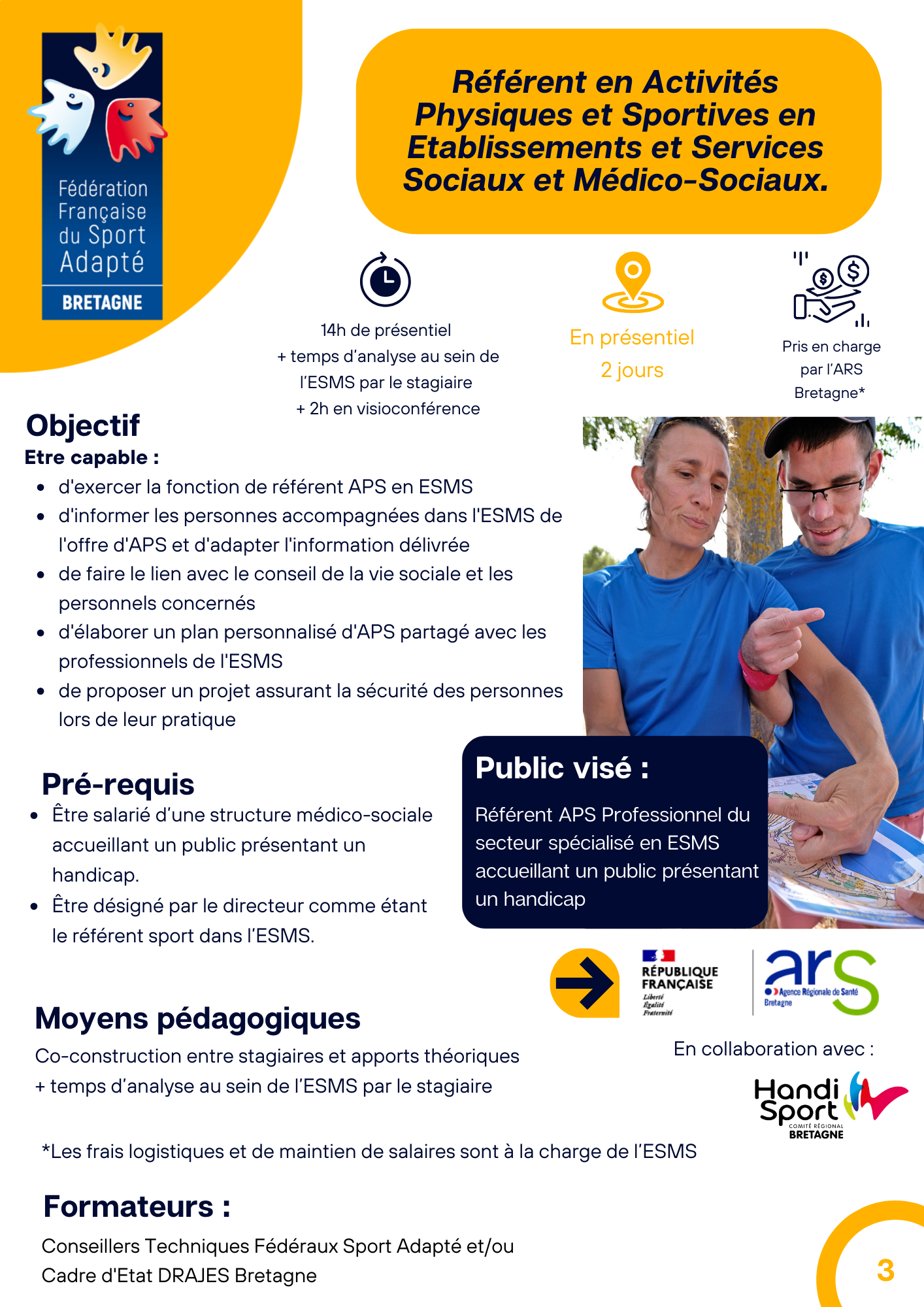 Formation Référent Activités Physiques et Sportives en Etablissements et Service Sociaux et Médico-Sociaux